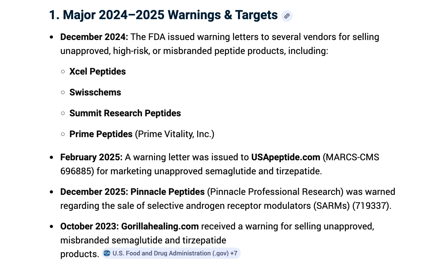 The Truth About Research Peptide Sites in 2026: FDA Crackdown, Shutdowns & What’s Changing - treatment image