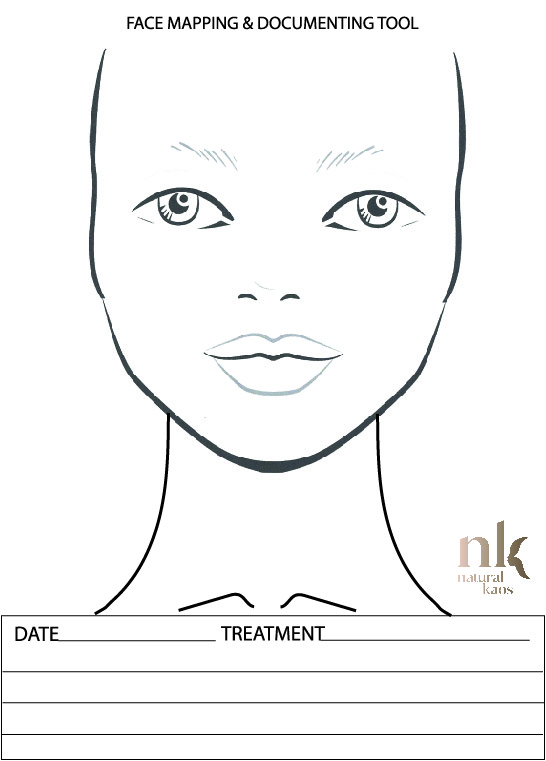 Face, Neck, and Chest Mapping: Free Printable’s Natural Kaos - treatment image