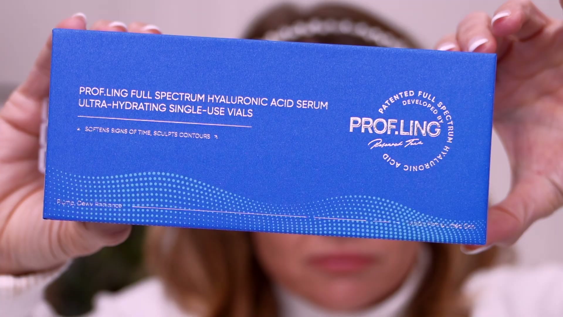PROF.LING Full Spectrum Hyaluronic Acid Serum box shown in the GHK-Cu video